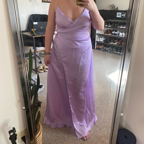 Nasty Gal Lavender Slit Wrap Maxi Dress - Picture 6 of 12